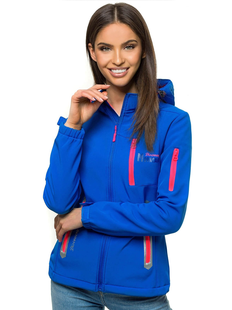 Kurtka softshell damska z kapturem niebieska OZONEE JS/HH029/9