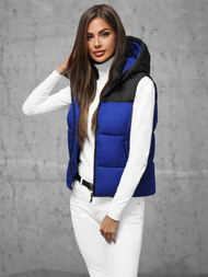 Kamizelka damska pikowana niebieska OZONEE JS/16M9112/184