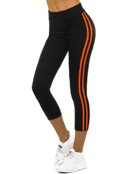 Legginsy damskie czarno-pomarańczowe OZONEE JS/YW06040/1/29
