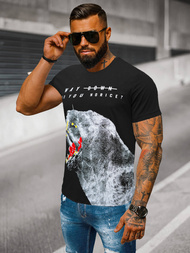 T-shirt męski czarny OZONEE O/T127/3Z