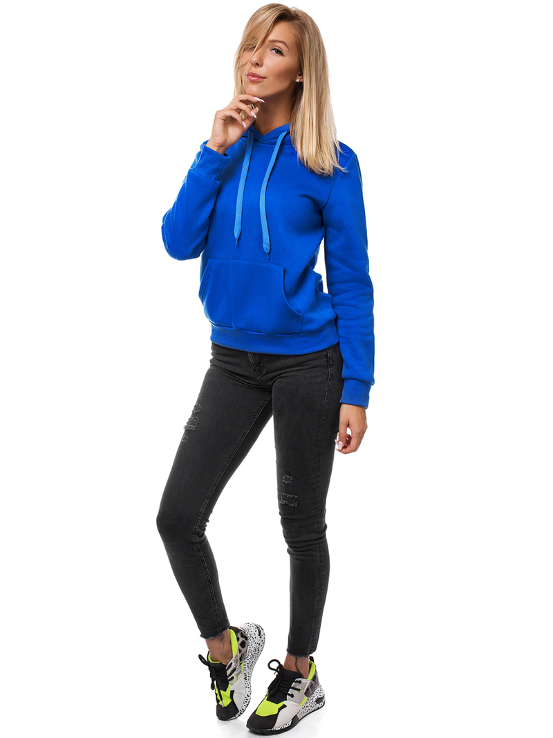 Bluza z kapturem damska kobaltowa OZONEE JS/W02