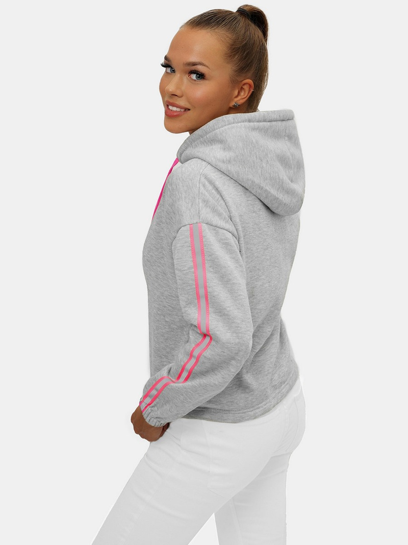 Bluza z kapturem damska szara OZONEE JS/B26031Z