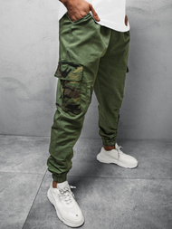 Spodnie męskie joggery zielone OZONEE OT/1077