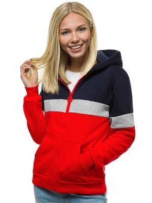 Bluza rozpinana damska czerwona OZONEE JS/KSW3009
