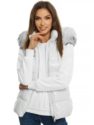 Стьобаний жіночий жилет біла OZONEE O/DK027/10