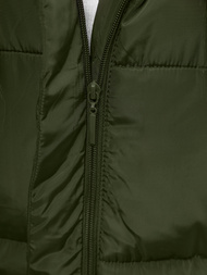 Kamizelka damska długa pikowana z kapturem zielona OZONEE O/81266