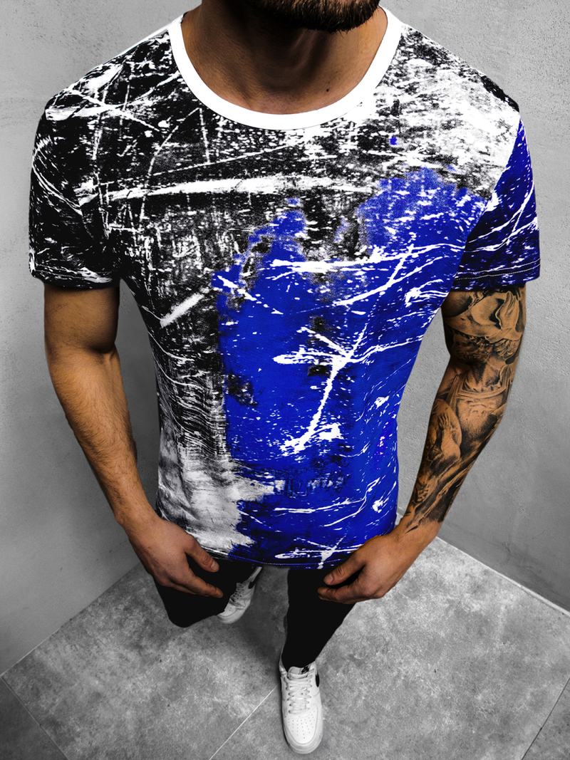 T-Shirt męski niebieski OZONEE JS/SS10929Z