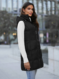 Стьобаний жіночий жилет чорний OZONEE JS/M721/392Z