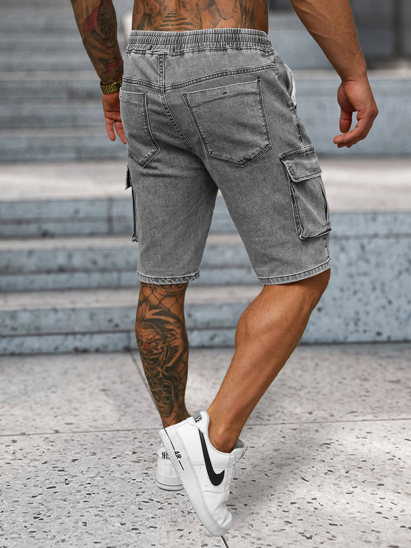 Шорти джинові чоловічі ciрий OZONEE NB/MP0313GC