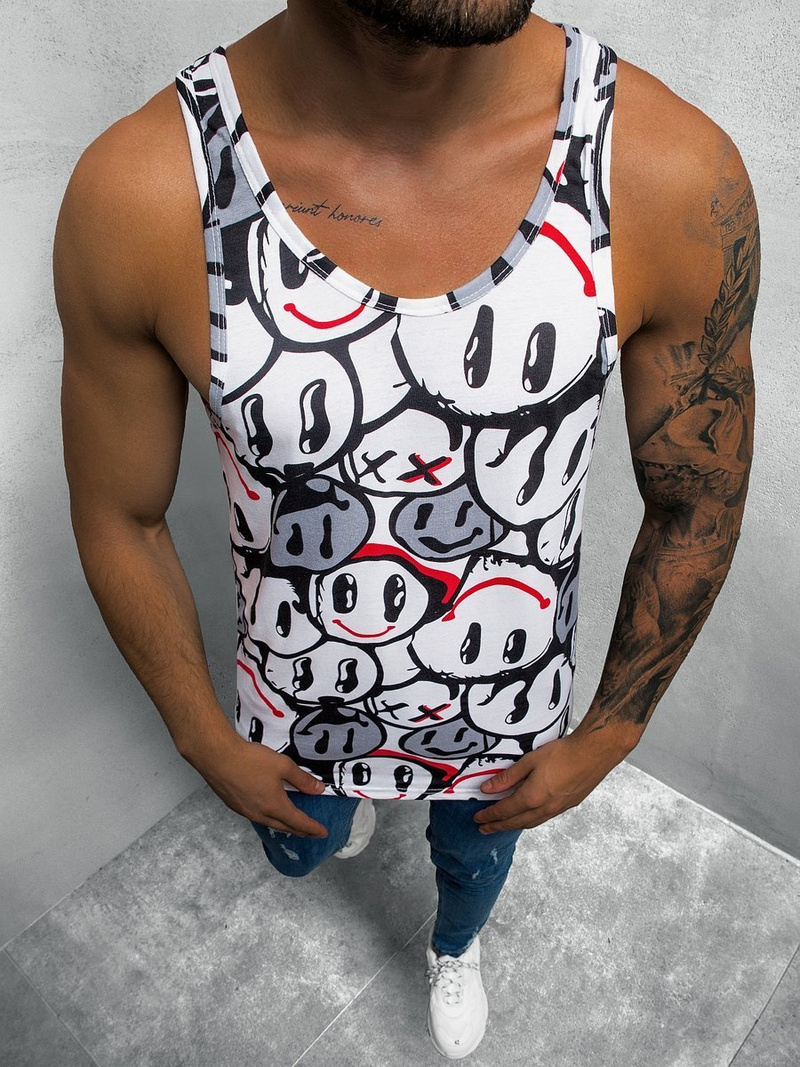 Майка чоловіча Бiло-Чорна OZONEE O/BL128