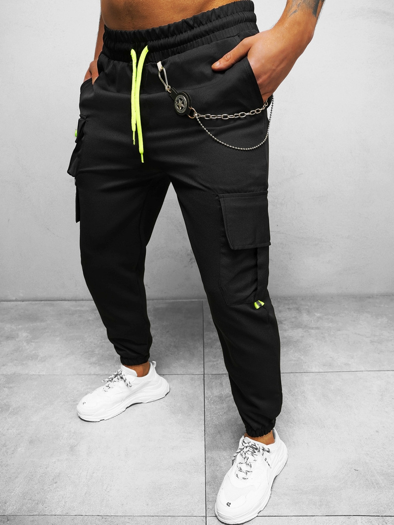Spodnie męskie chino jogger czarne OZONEE O/CP149