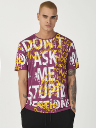 T-Shirt męski z nadrukiem bordowy OZONEE MR/21519