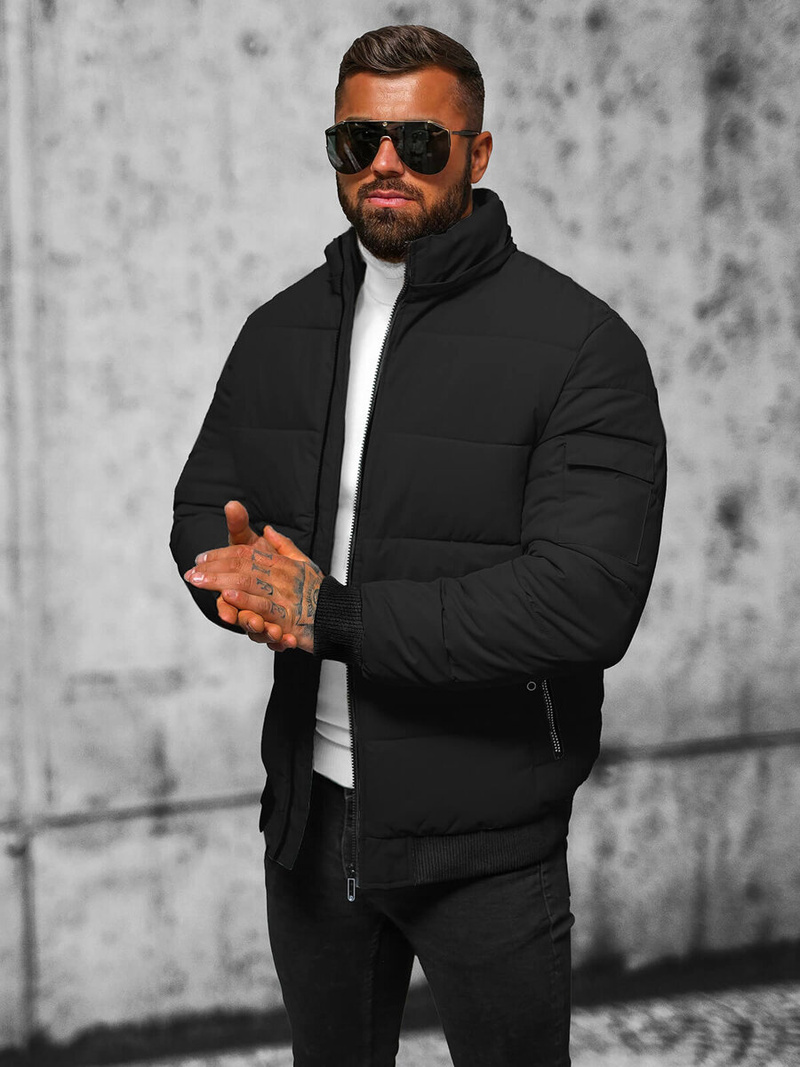 Kurtka męska pikowana czarna OZONEE JS/31M5006