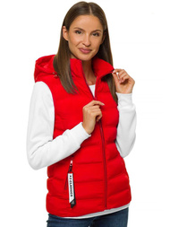 Стьобаний жіночий жилет Червона OZONEE N/6812/11