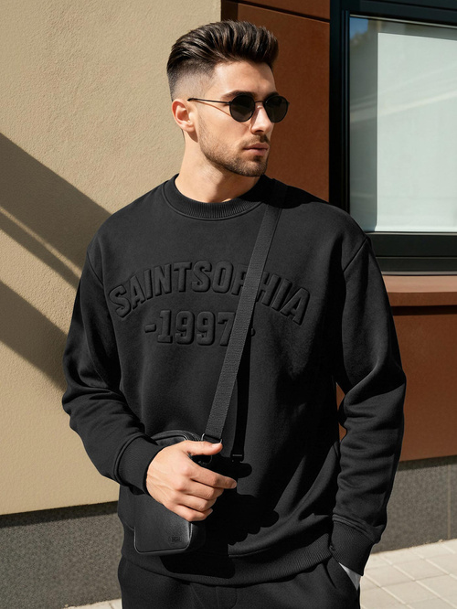 Чоловічий світшот чорний OZONEE JS/8B1953/3