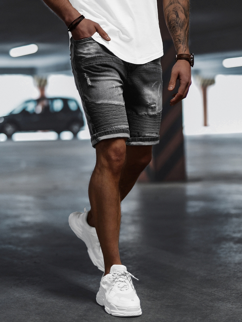 Шорти джинові чоловічі Чорнi OZONEE NB/MP0033NZ