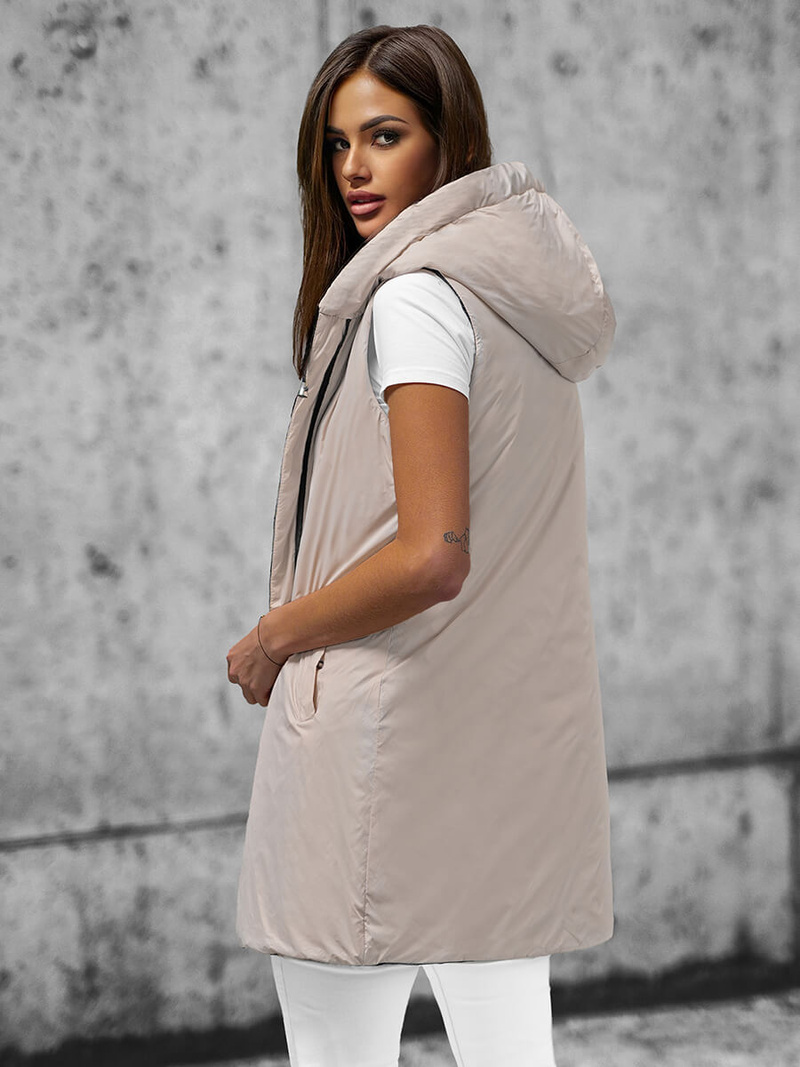 Стьобаний жіночий жилет чорний OZONEE JS/16M9065/392