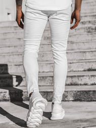 Spodnie męskie jeans białe OZONEE T/82010