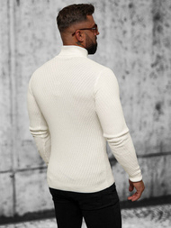 Sweter męski golf ecru OZONEE L/1596Z