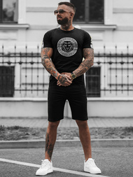 Чоловічий спортивний комплект Чорно-сріблястий OZONEE O/HM788Z