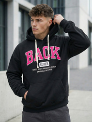 Bluza z kapturem męska czarna OZONEE O/TT30513Z