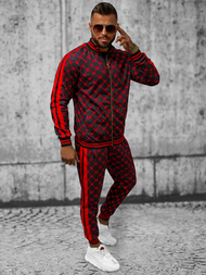 Komplet dresowy męski czarno-czerwony OZONEE O/12136