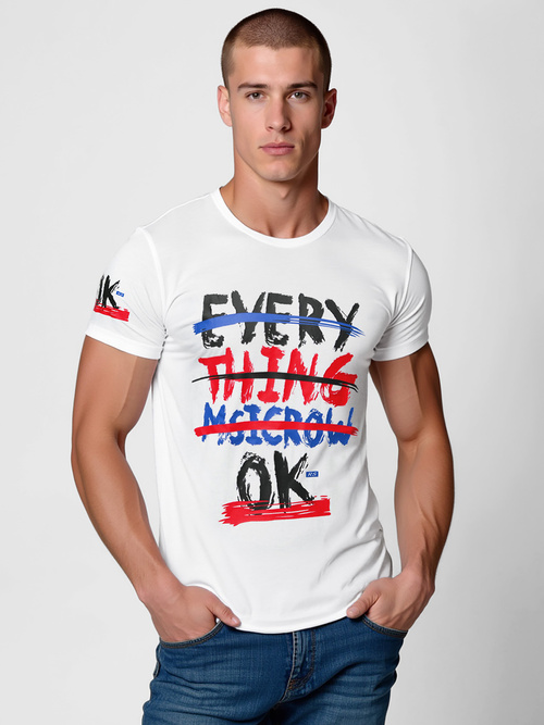 T-shirt męski biały OZONEE O/8T1266/1Z
