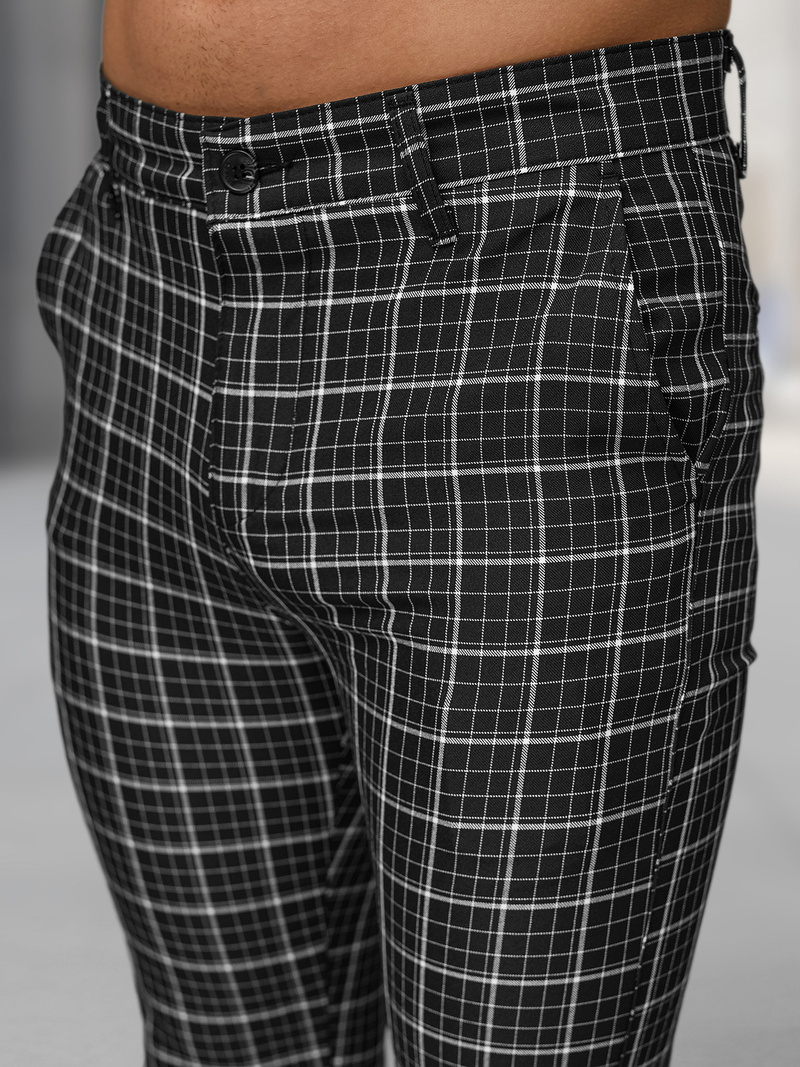 Spodnie męskie chino materiałowe czarne OZONEE DJ/5515Z