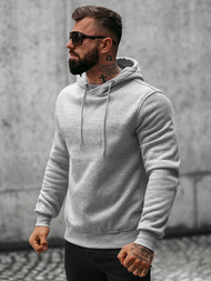 Bluza z kapturem męska szara OZONEE O/8B156/2