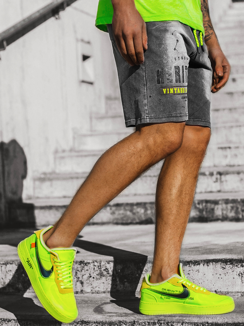 Шорти джинові чоловічі Чорно-Зеленi OZONEE JS/KK1091