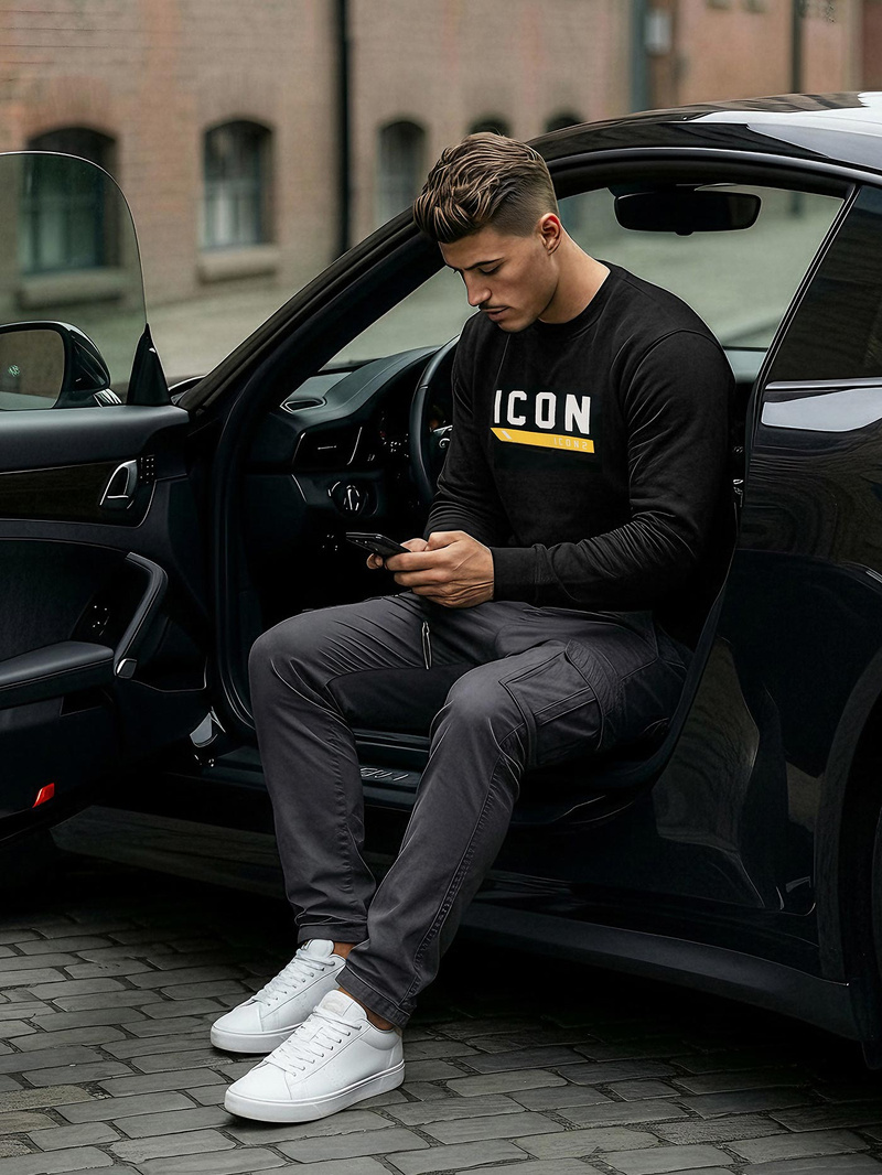 Bluza męska czarna OZONEE JS/8B1753/3