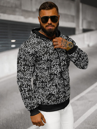 Bluza męska z kapturem rozpinana czarna OZONEE JS/8B1183/3