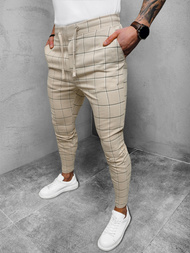 Spodnie męskie chino materiałowe beżowe OZONEE DJ/2278/22