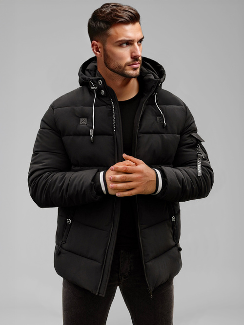 Kurtka męska pikowana czarna OZONEE JS/57M7502/392Z