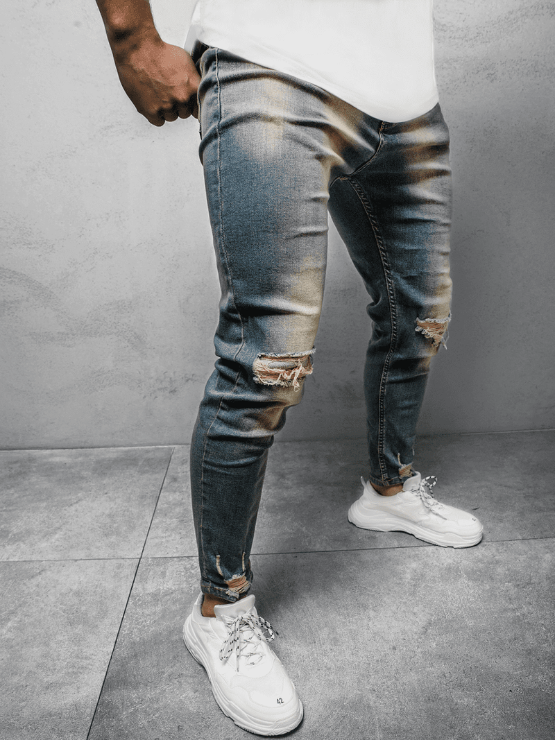 Spodnie jeansowe męskie niebieskie OZONEE DP/706