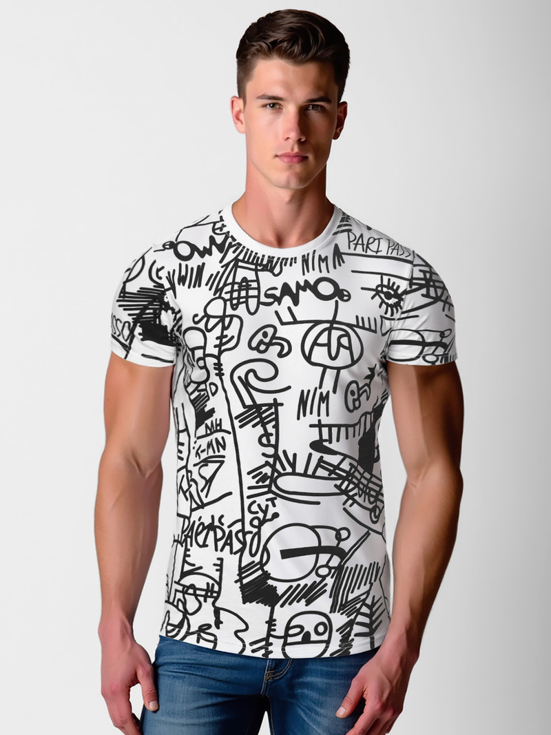 T-shirt męski biały OZONEE O/T1269/1Z