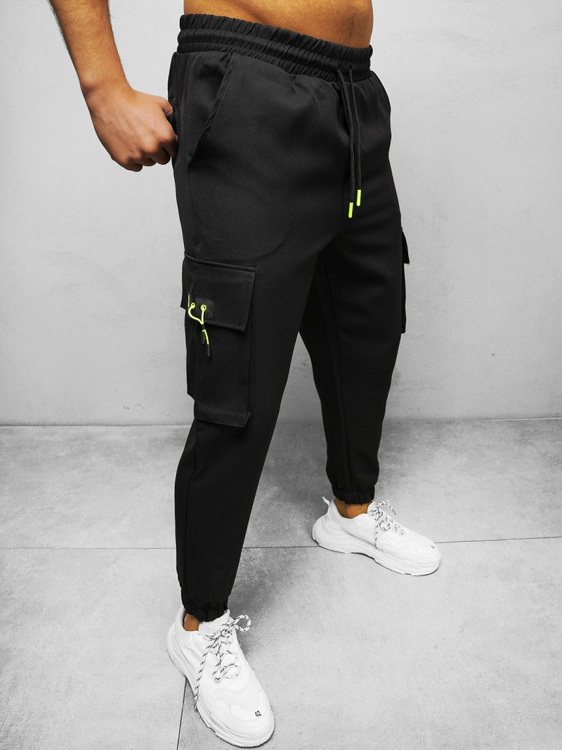 Spodnie męskie chino jogger czarne OZONEE O/CP150