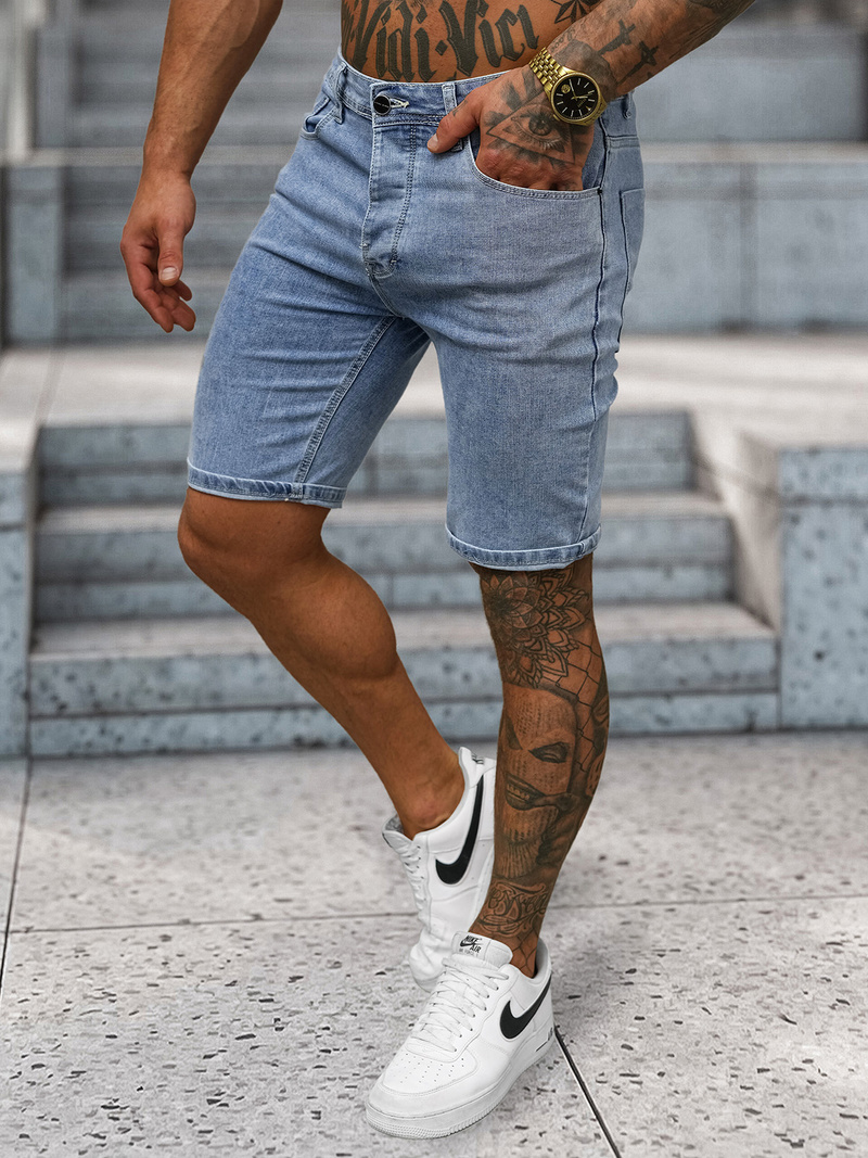 Spodenki męskie jeansowe jasno-niebieskie OZONEE NB/MP0315BC