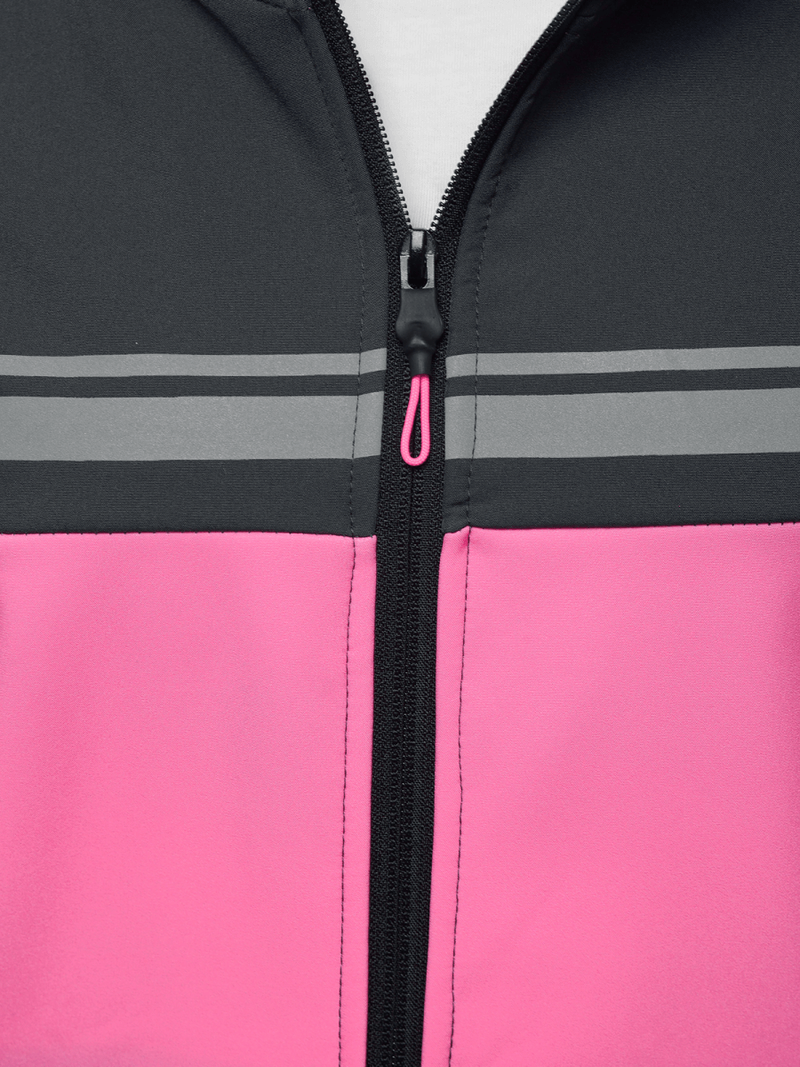 Kurtka softshell damska z kapturem grafitowo-różowa OZONEE JS/KSW6008