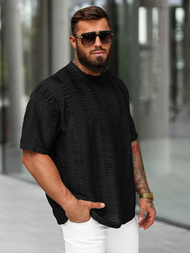 T-shirt męski oversize czarny OZONEE O/B1149