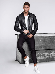 Kurtka skórzana męska czarna OZONEE YD/BF5916309Z