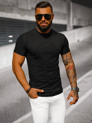 T-shirt męski slim fit czarny OZONEE NB/MT3056Z