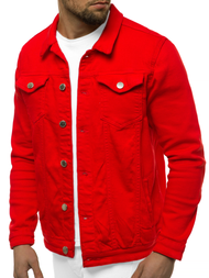 Kurtka jeans męska czerwona OZONEE G/620