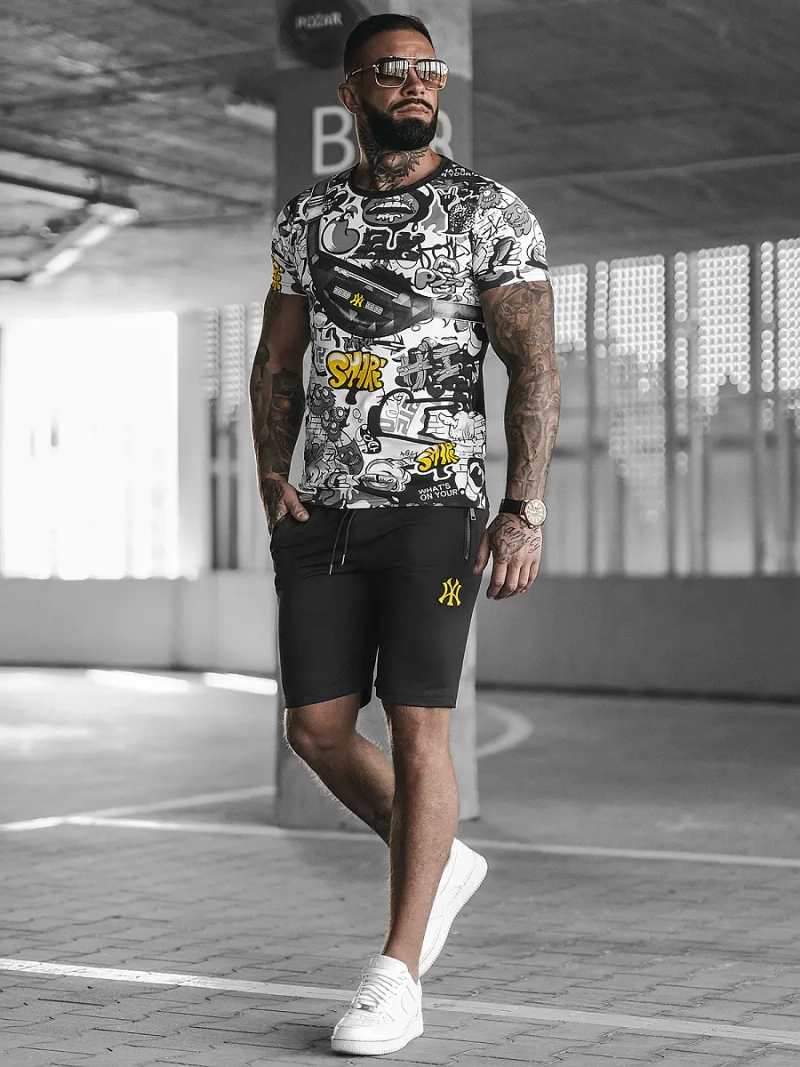 Komplet dresowy męski czarno-żółty OZONEE O/HM789