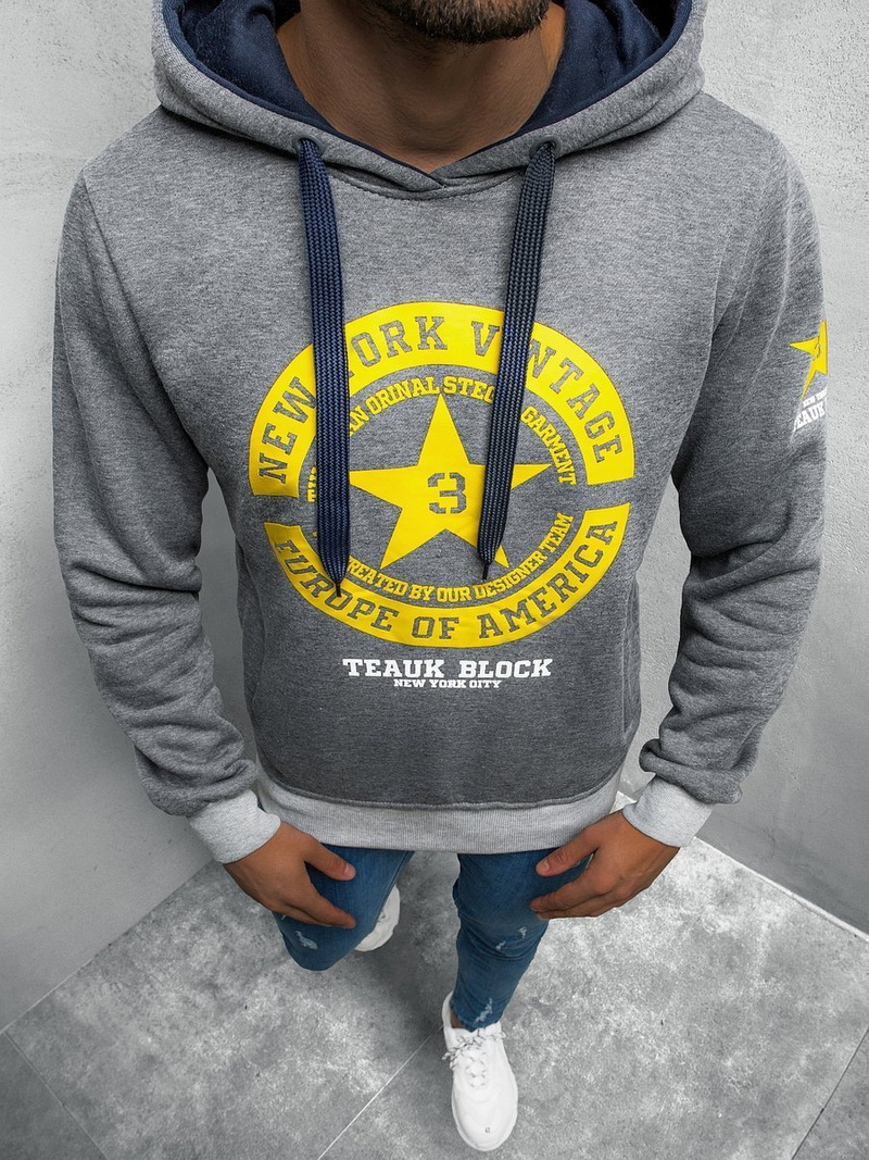 Bluza z kapturem męska grafitowa OZONEE JS/Y10038