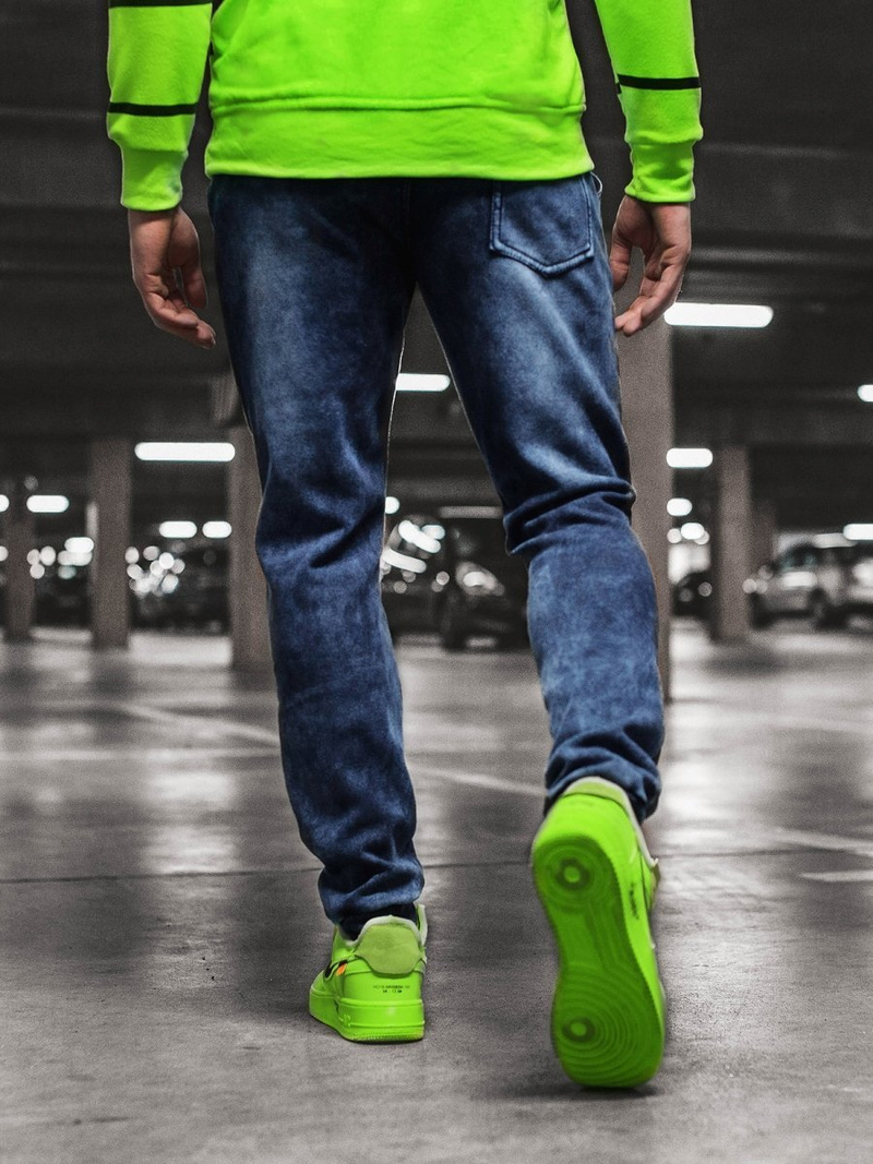 Spodnie męskie jogger niebieskie OZONEE JS/KK1061