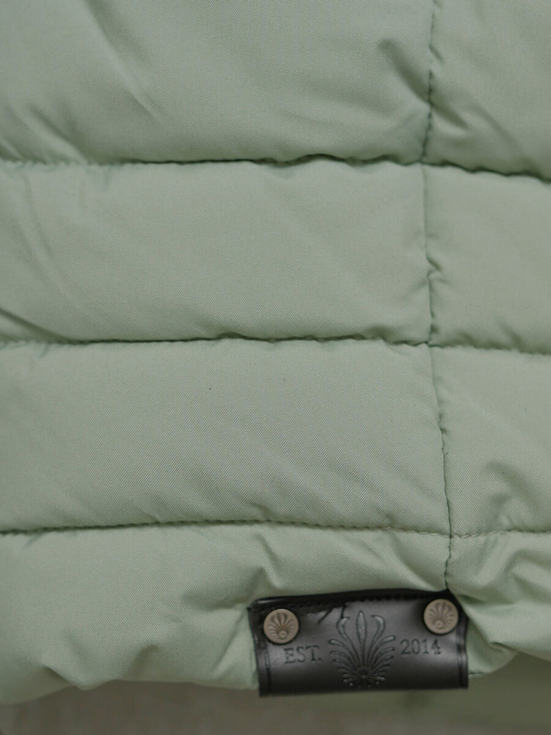 Kurtka zimowa damska długa pikowana miętowa OZONEE O/W377