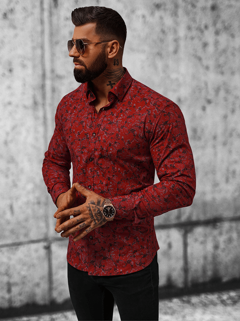 Сорочка чоловіча Бордова OZONEE O/V08