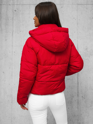 Kurtka zimowa damska pikowana czerwona OZONEE JS/16M9188/270