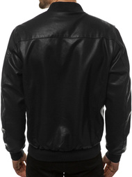 Kurtka skórzana męska czarna OZONEE JB/JP1147Z